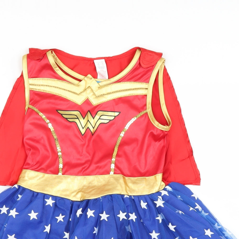 Preworn Girls Multicoloured Geometric  Fit & Flare  Size 7-8 Years