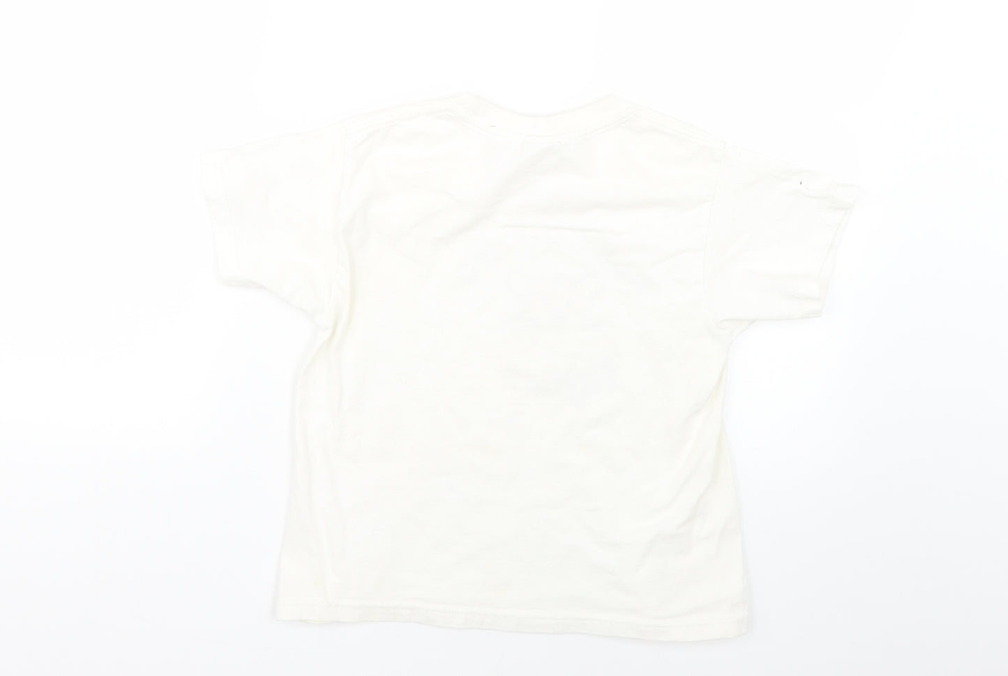 JERZEES Girls White Geometric  Basic T-Shirt Size 7-8 Years