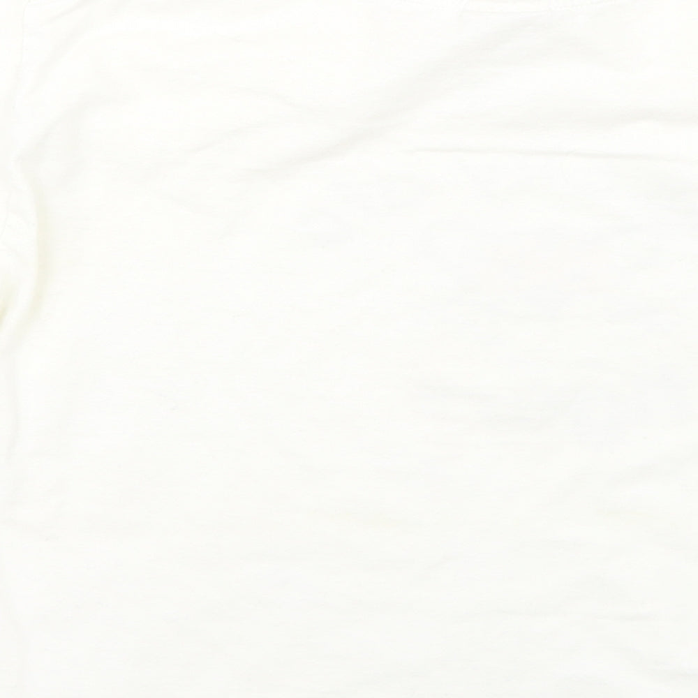 JERZEES Girls White Geometric  Basic T-Shirt Size 7-8 Years