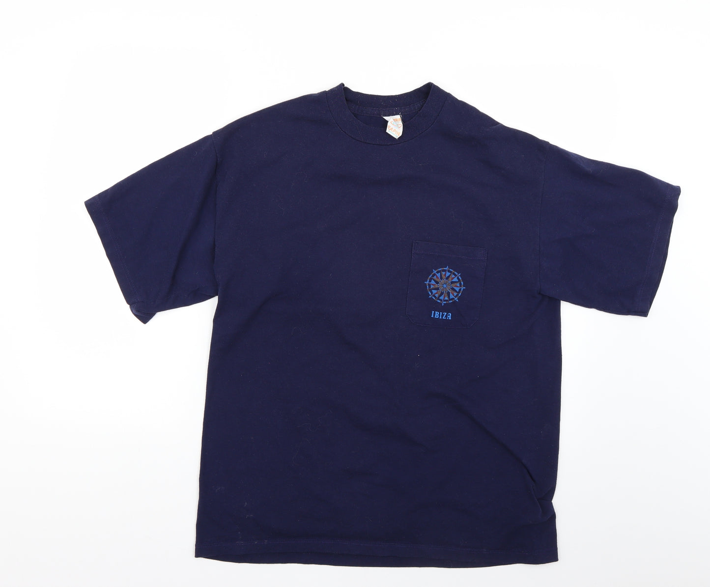 rapife Womens Blue Geometric  Basic T-Shirt Size 22