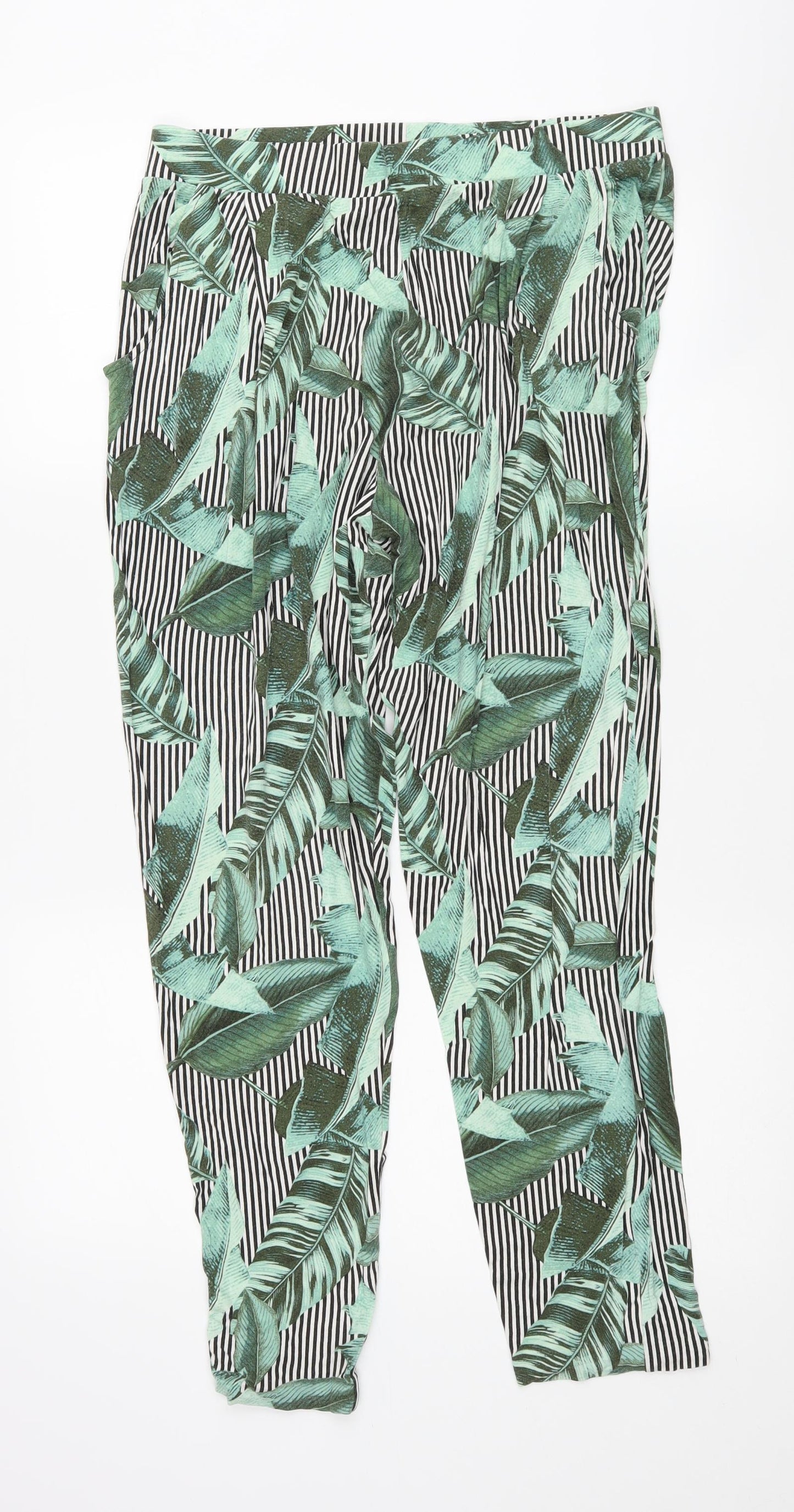 F&F Womens Multicoloured Floral  Jogger Leggings Size 14 L28 in
