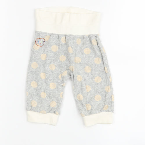 NEXT Girls Grey Polka Dot  Jogger Leggings Size 3-6 Months