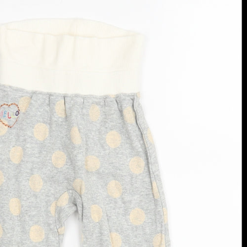 NEXT Girls Grey Polka Dot  Jogger Leggings Size 3-6 Months