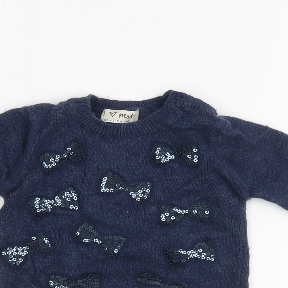 NEXT Girls Blue   Pullover Jumper Size 6-9 Months