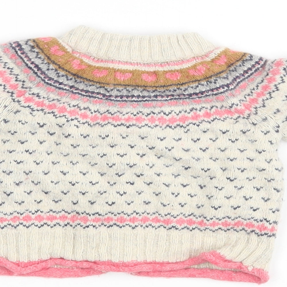 NEXT Girls Multicoloured Argyle/Diamond  Cardigan Jumper Size 3-6 Months