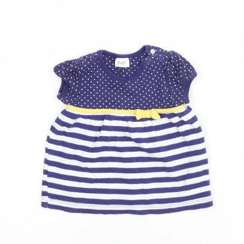 F&F Girls Blue Striped  Basic Casual Size 0-3 Months