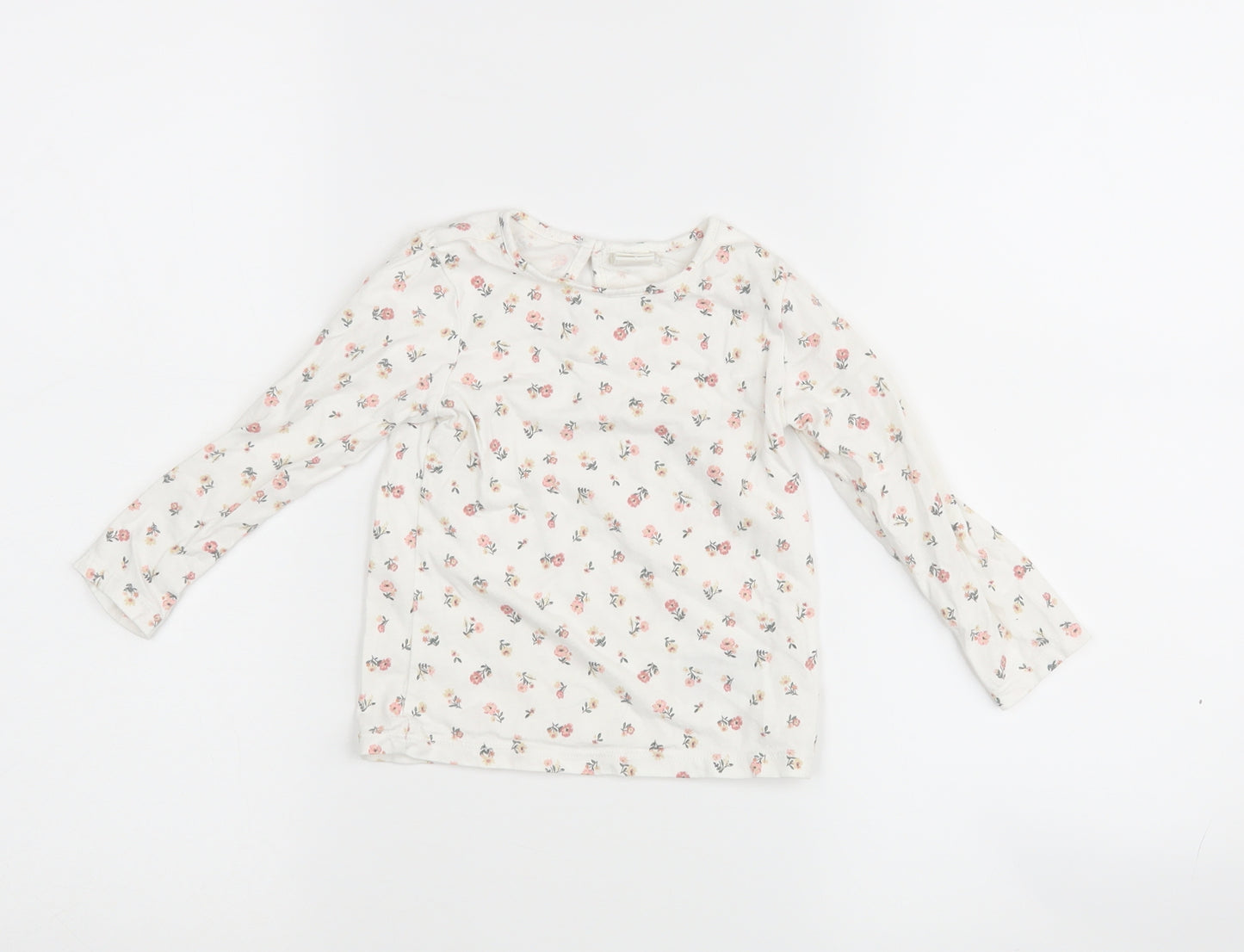 H&M Girls White Floral  Basic Casual Size 12-18 Months