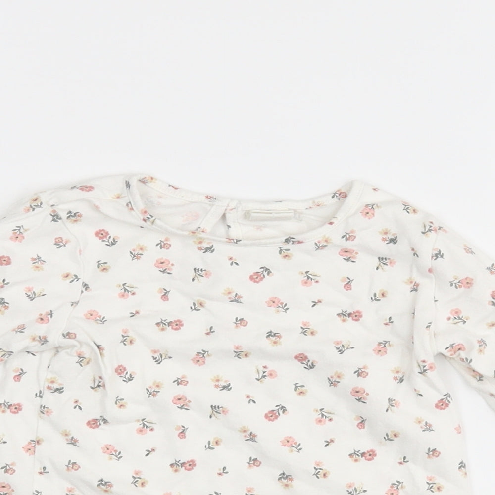 H&M Girls White Floral  Basic Casual Size 12-18 Months
