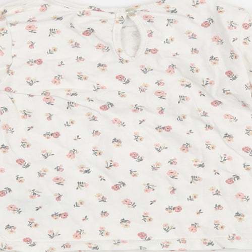 H&M Girls White Floral  Basic Casual Size 12-18 Months