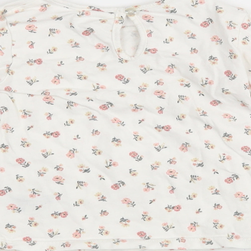H&M Girls White Floral  Basic Casual Size 12-18 Months