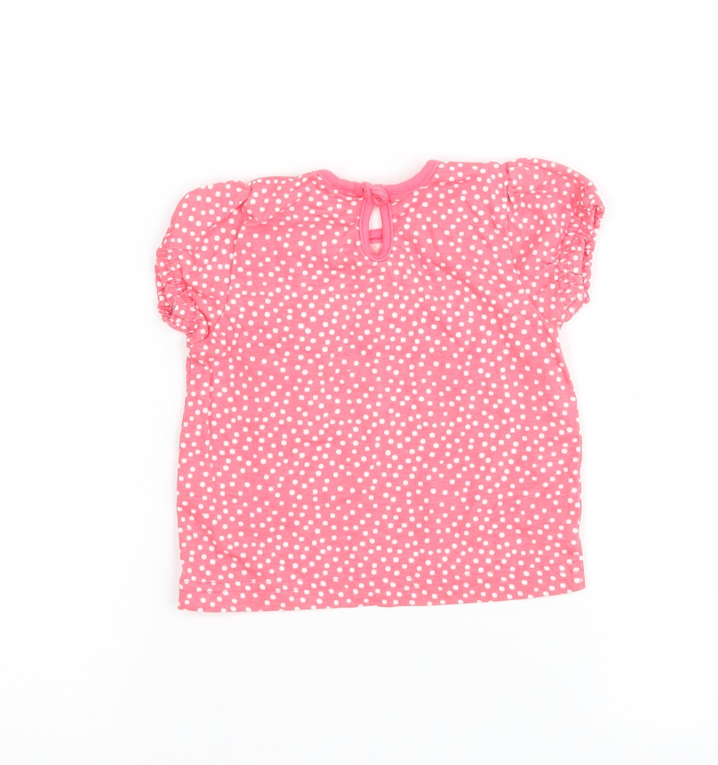 F&F Girls Pink Polka Dot  Basic T-Shirt Size 3-6 Months