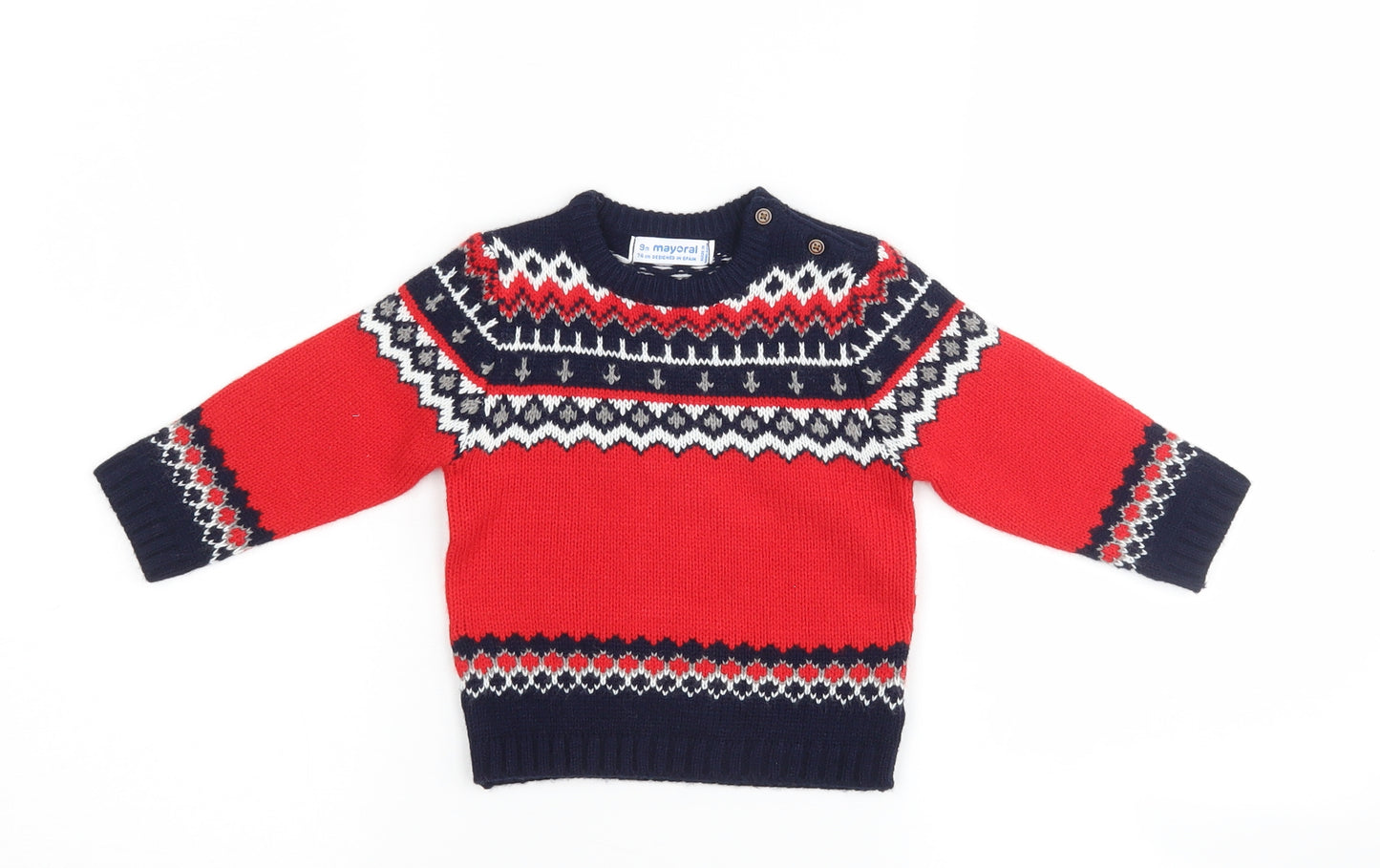 Mayoral Boys Multicoloured Striped  Pullover Jumper Size 6-9 Months