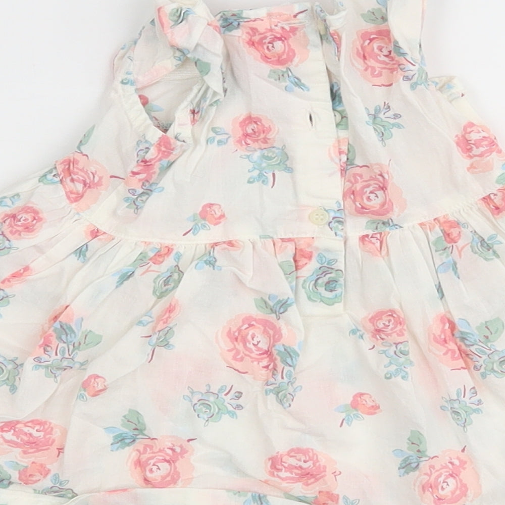 NEXT Girls White Floral  Tank Dress  Size 0-3 Months