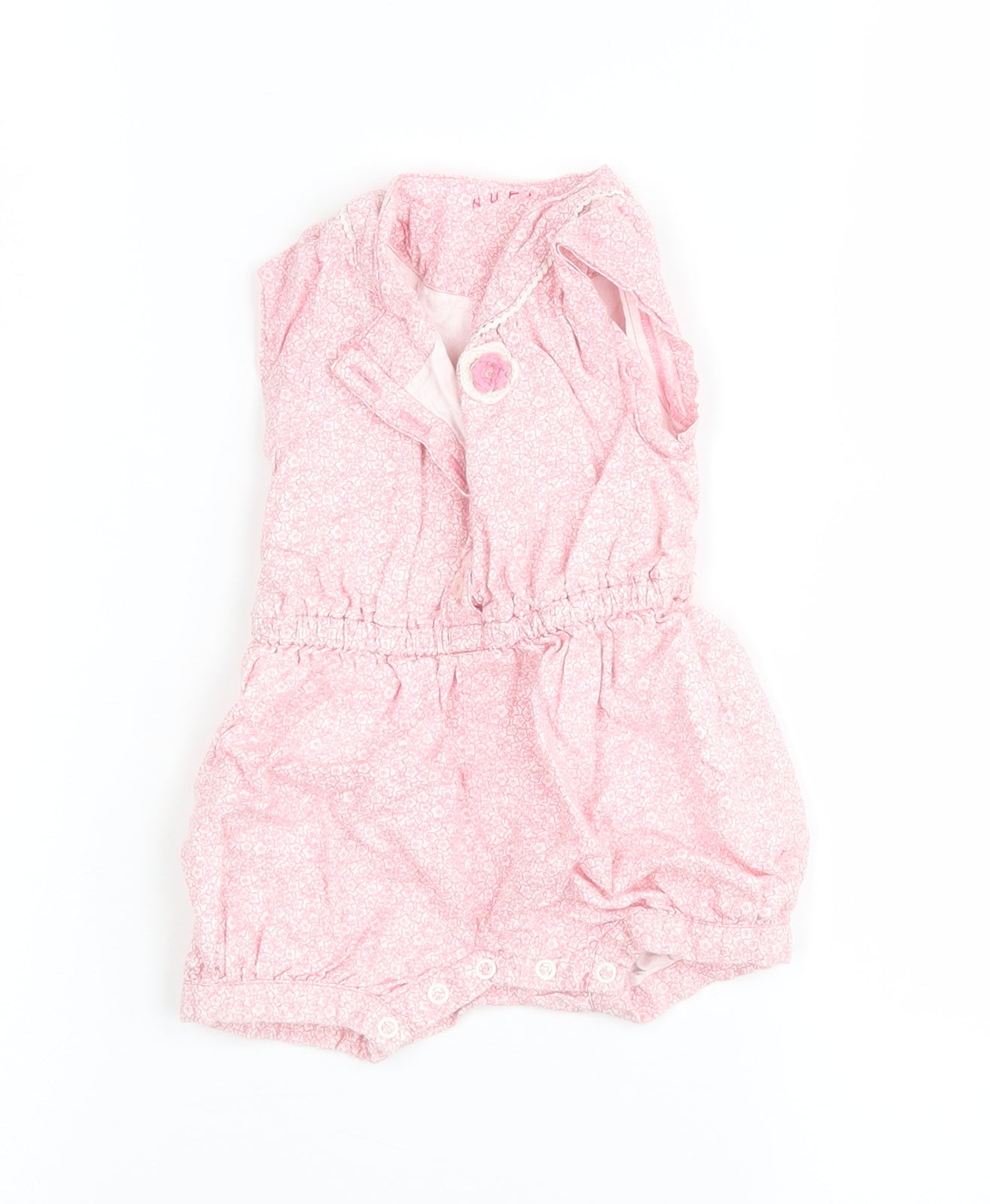 Nutmeg Girls Pink Floral  Romper One-Piece Size 0-3 Months