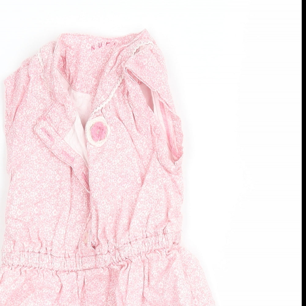 Nutmeg Girls Pink Floral  Romper One-Piece Size 0-3 Months