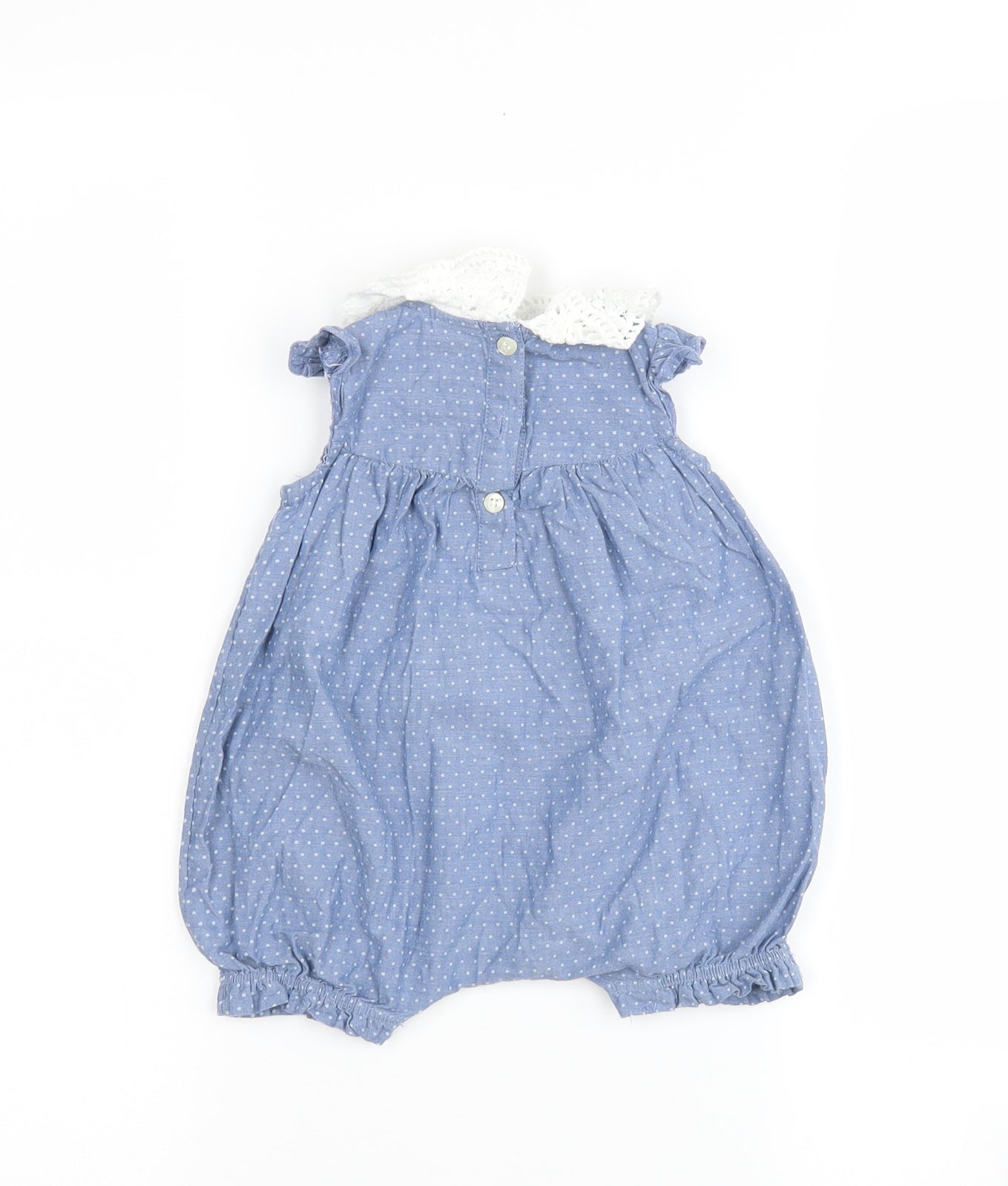 Mini Club Girls Blue Polka Dot  Romper One-Piece Size 0-3 Months