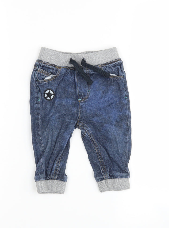 Baby Boys Black Jogger Jeans Size 6-9 Months