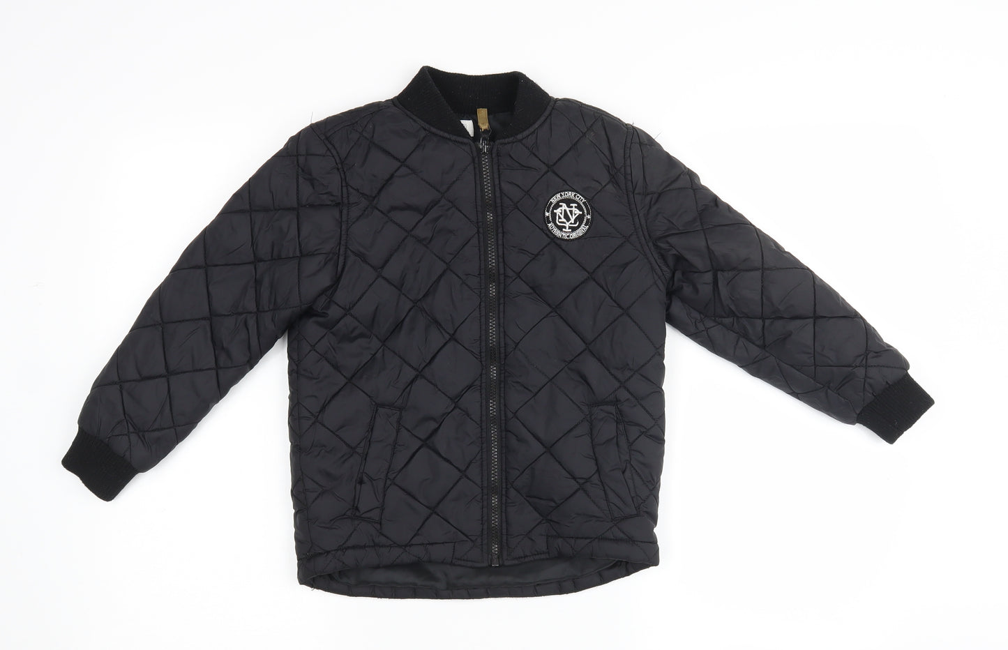 F&F Boys Black   Bomber Jacket Jacket Size 6-7 Years