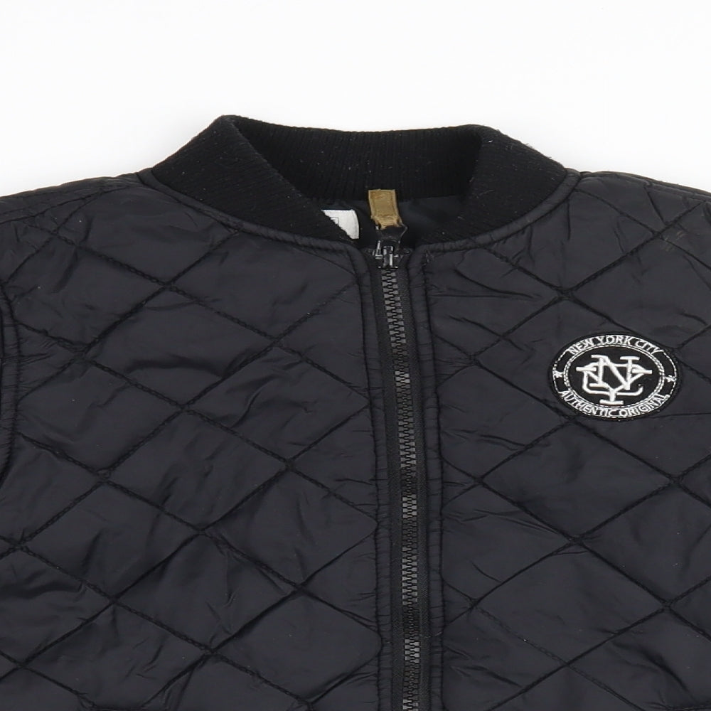 F&F Boys Black   Bomber Jacket Jacket Size 6-7 Years