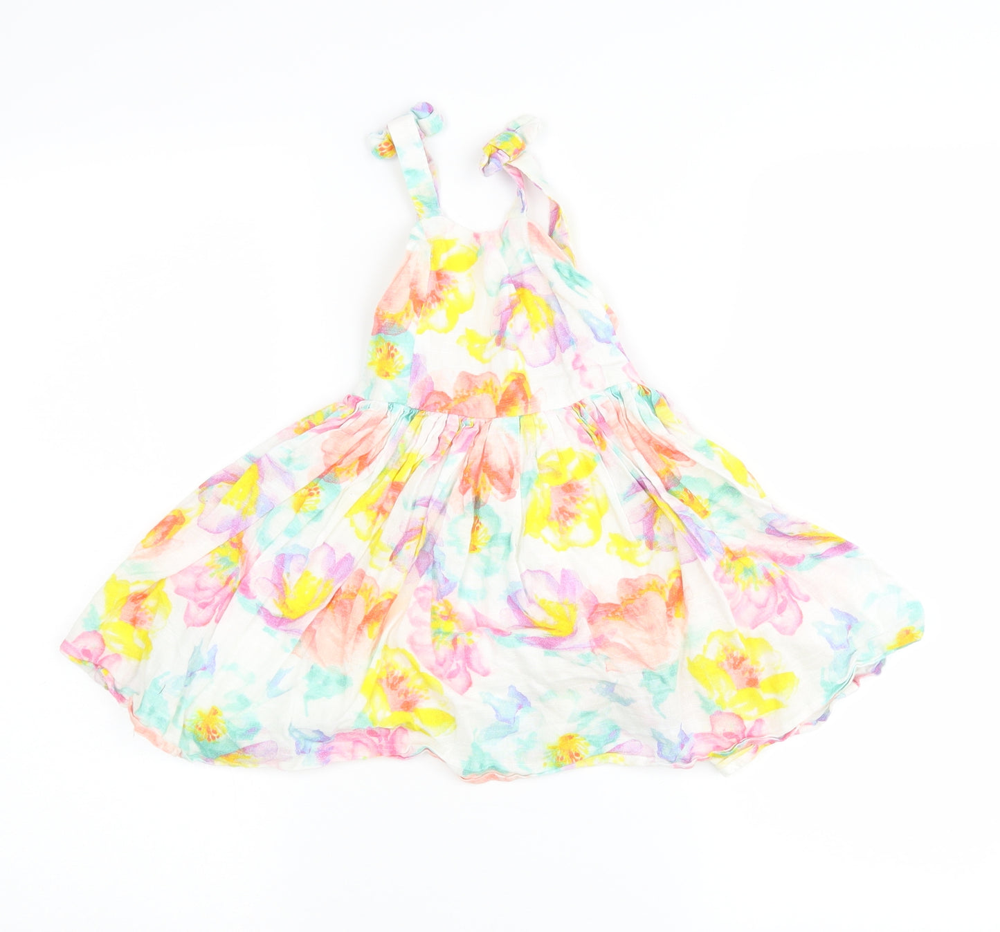 NEXT Girls Ivory Floral  Tank Dress  Size 3 Years