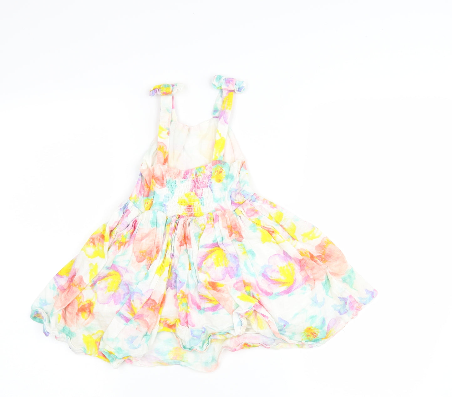 NEXT Girls Ivory Floral  Tank Dress  Size 3 Years
