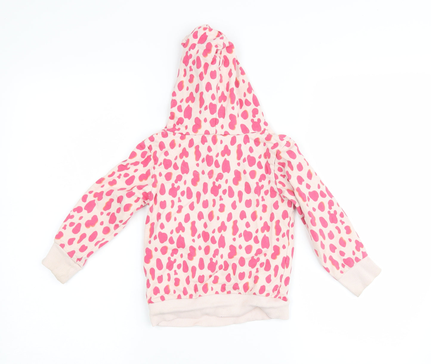 Blue Zoo Girls Pink Animal Print  Henley Hoodie Size 3-4 Years