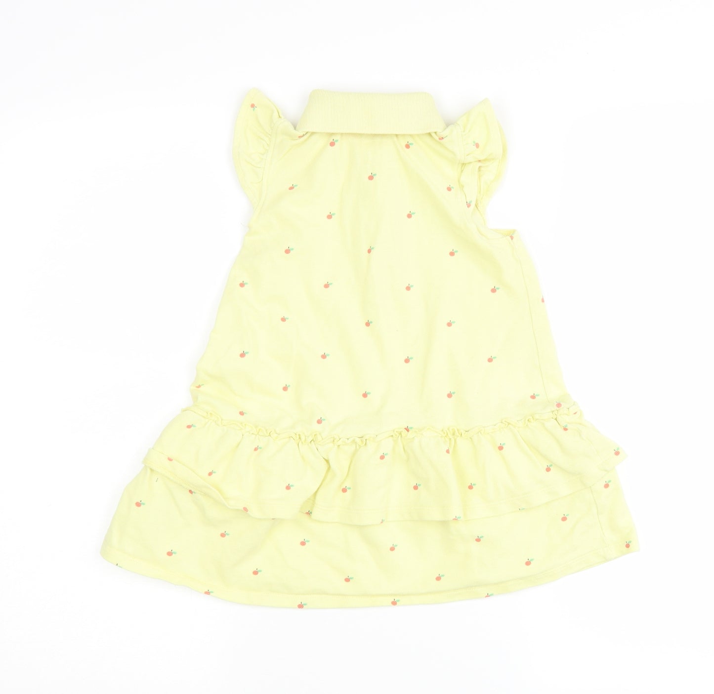 NEXT Girls Yellow Polka Dot  T-Shirt Dress  Size 3-4 Years