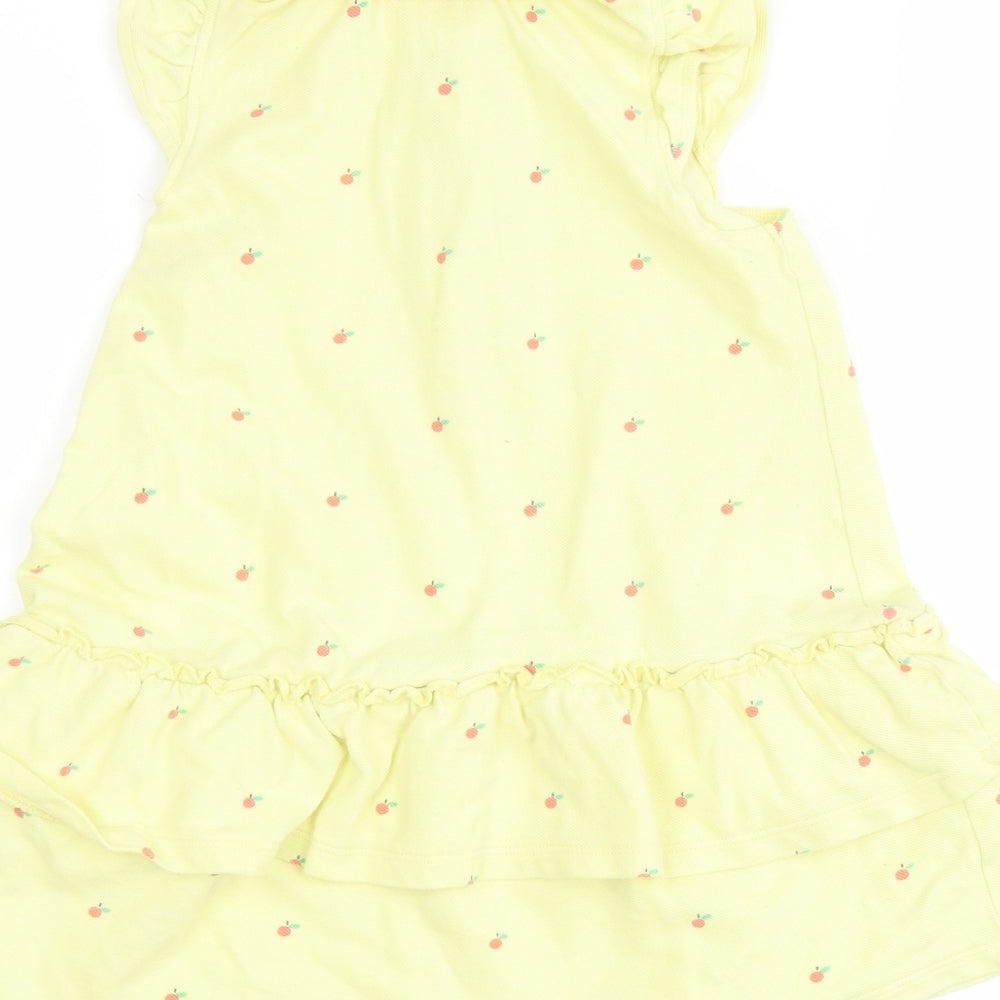 NEXT Girls Yellow Polka Dot  T-Shirt Dress  Size 3-4 Years