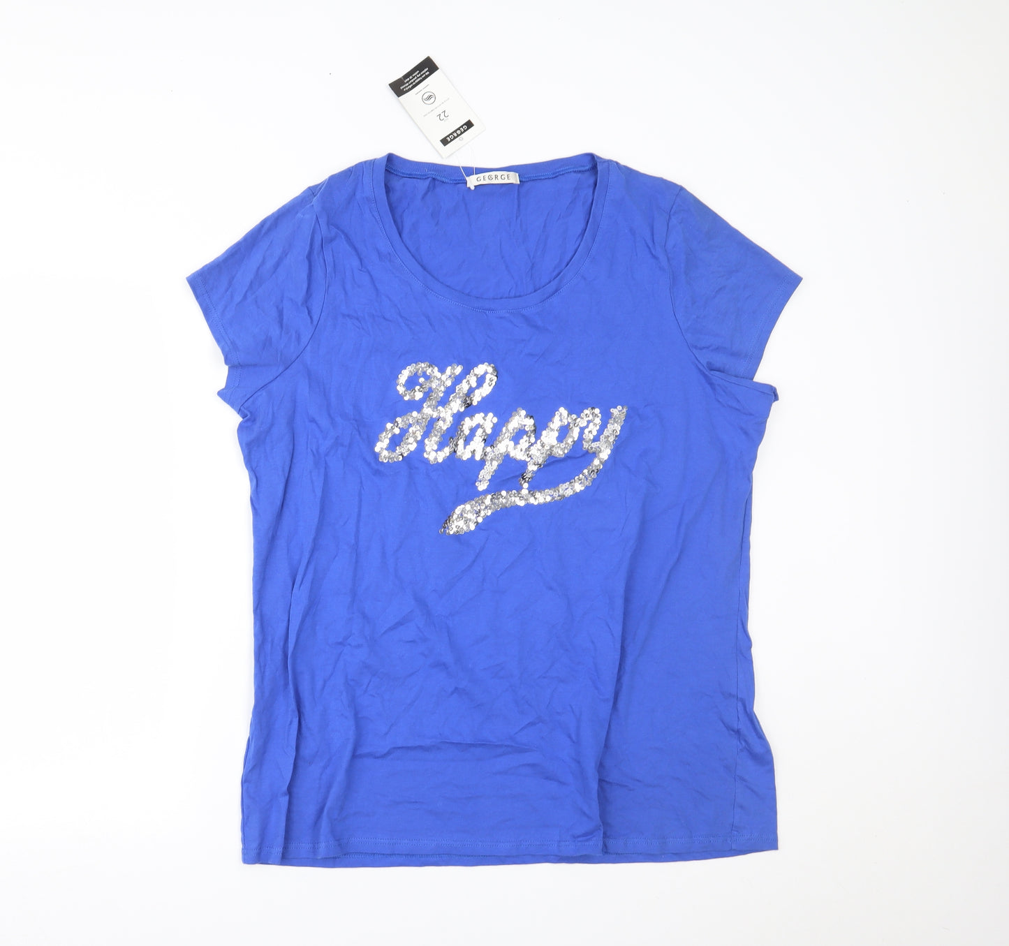 George Womens Blue   Basic T-Shirt Size 22