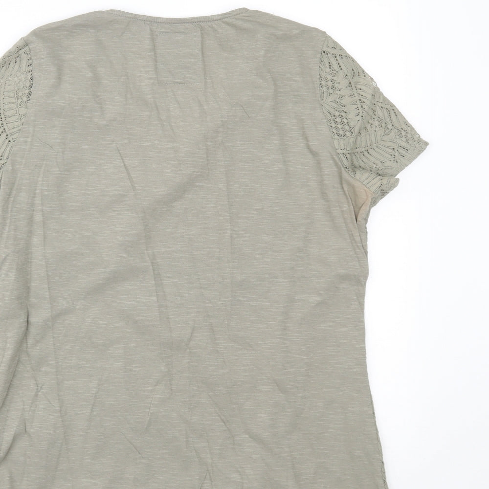 M&Co Womens Green   Basic T-Shirt Size 14