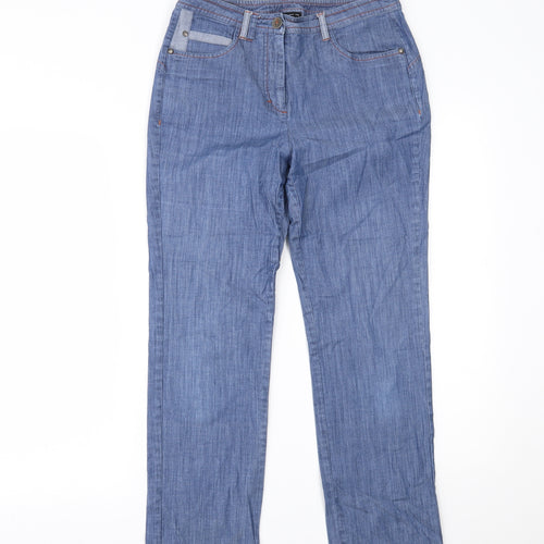 pause cafe Womens Blue  Denim Straight Jeans Size 10 L24 in