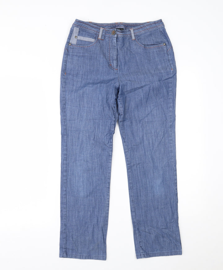 pause cafe Womens Blue  Denim Straight Jeans Size 10 L24 in