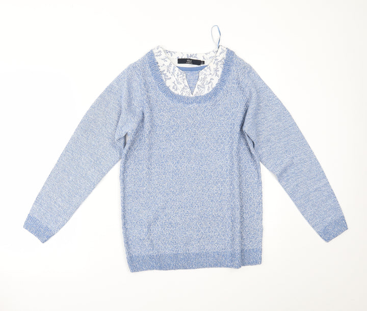 ISLE Womens Blue Pullover Jumper Size S