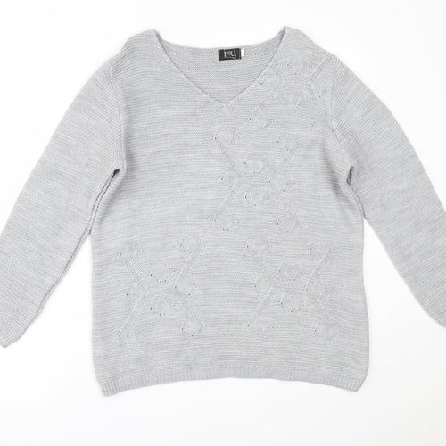 Ivy Womens Grey   Pullover Jumper Size M