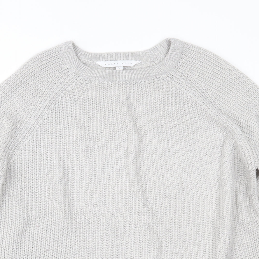 Amara Reya Womens Grey   Pullover Jumper Size L