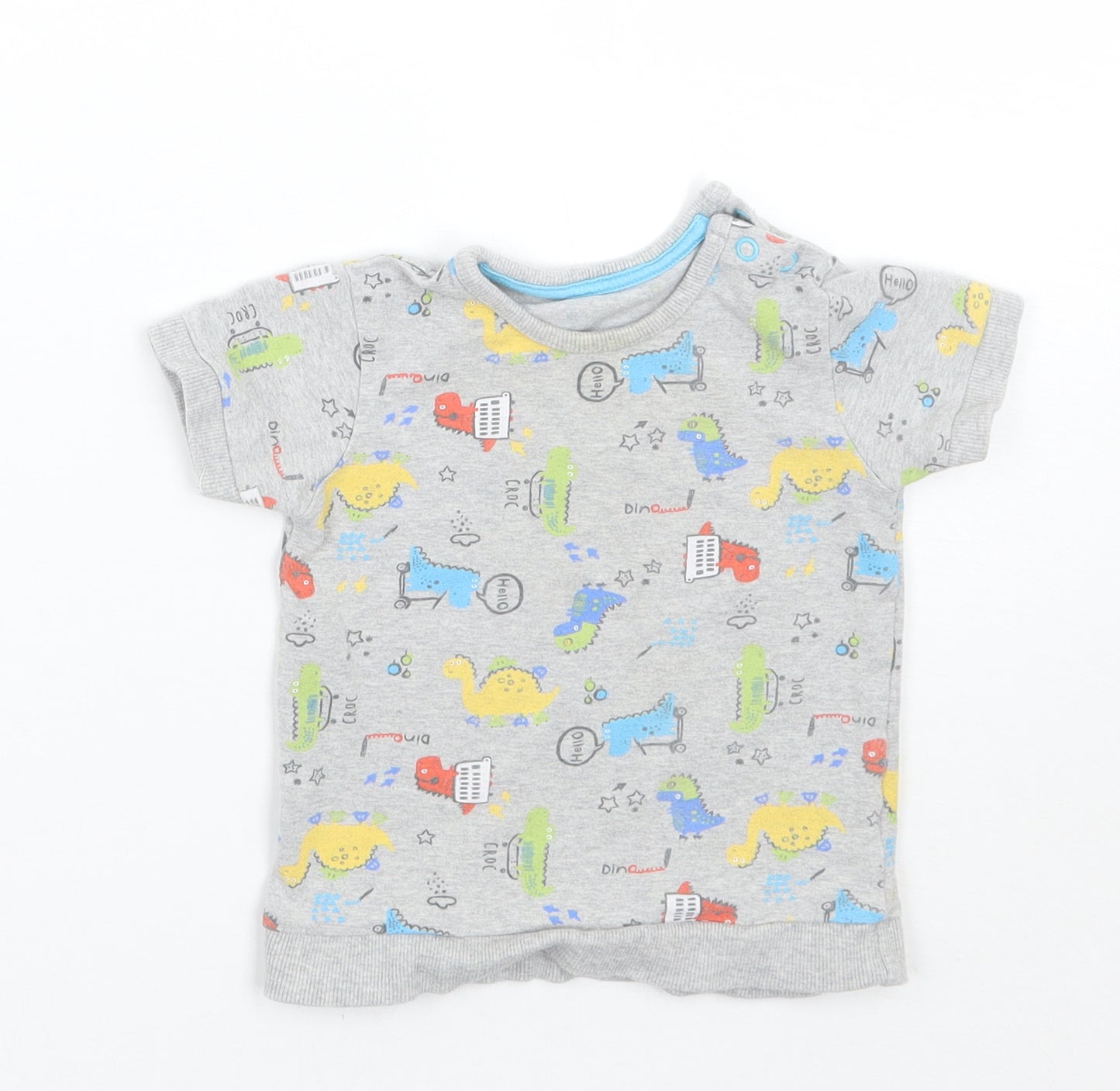 George Boys Grey Geometric  Basic T-Shirt Size 9-12 Months