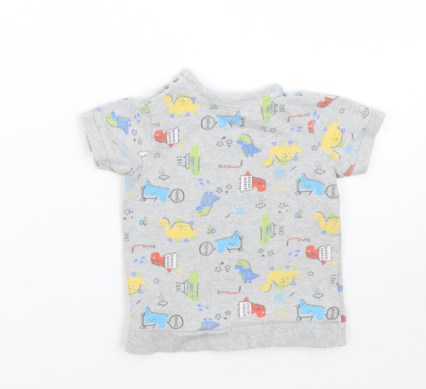 George Boys Grey Geometric  Basic T-Shirt Size 9-12 Months