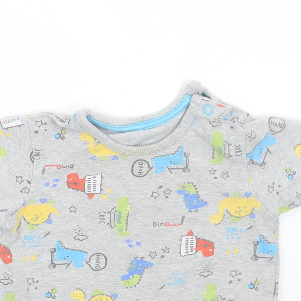 George Boys Grey Geometric  Basic T-Shirt Size 9-12 Months
