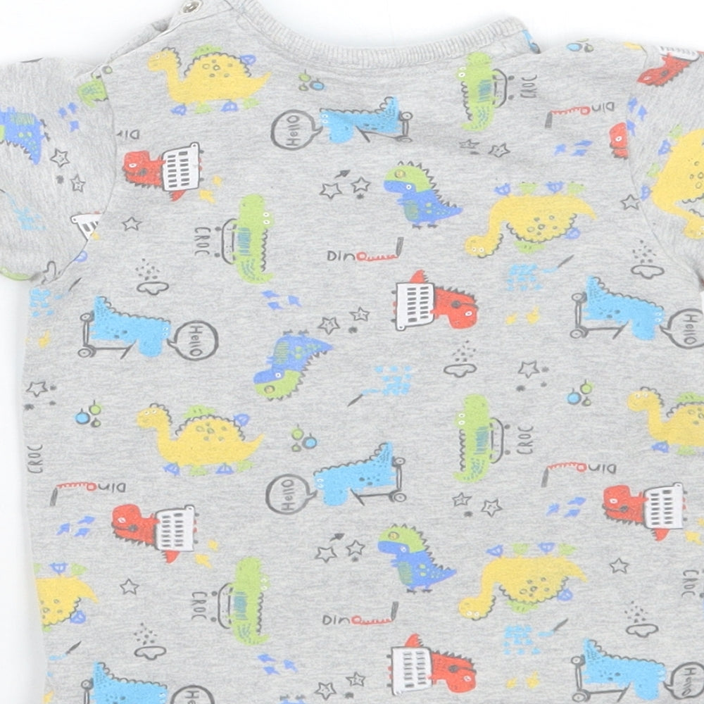George Boys Grey Geometric  Basic T-Shirt Size 9-12 Months