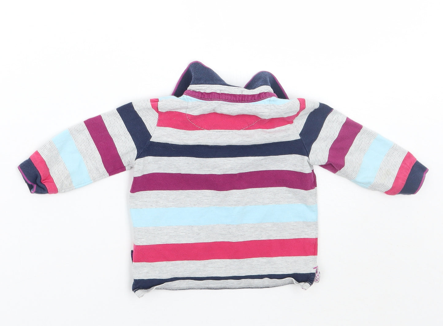 Ted Baker Girls Grey Striped  Basic Polo Size 6-9 Months