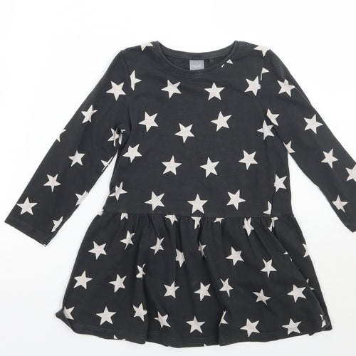 NEXT Girls Grey Geometric  Basic T-Shirt Size 3-4 Years