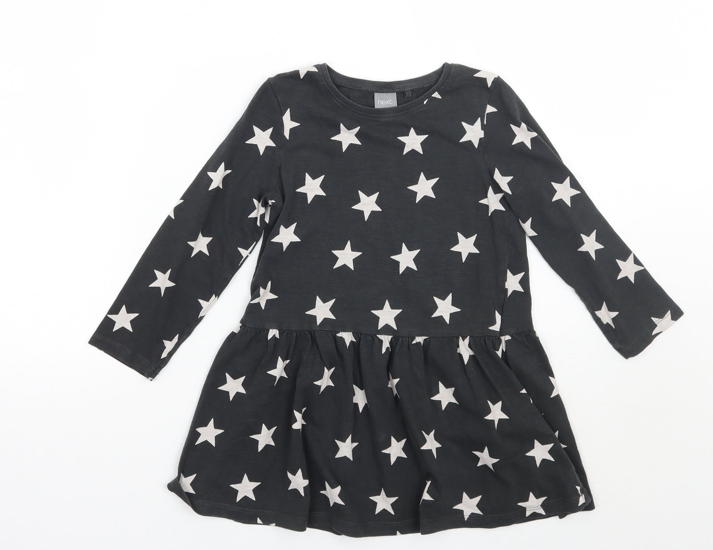 NEXT Girls Grey Geometric  Basic T-Shirt Size 3-4 Years