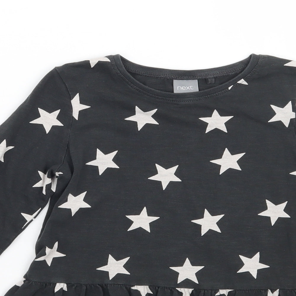 NEXT Girls Grey Geometric  Basic T-Shirt Size 3-4 Years