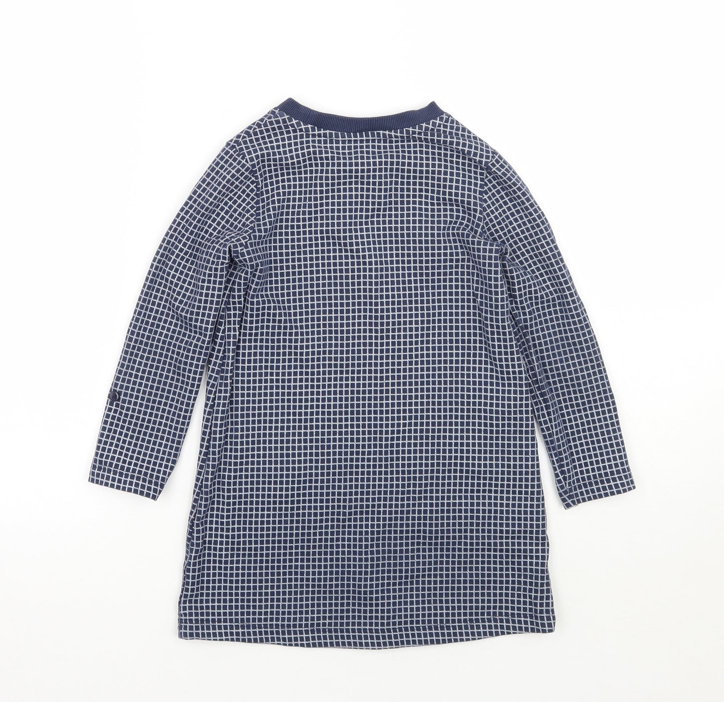 George Girls Blue Check  Jumper Dress  Size 3-4 Years