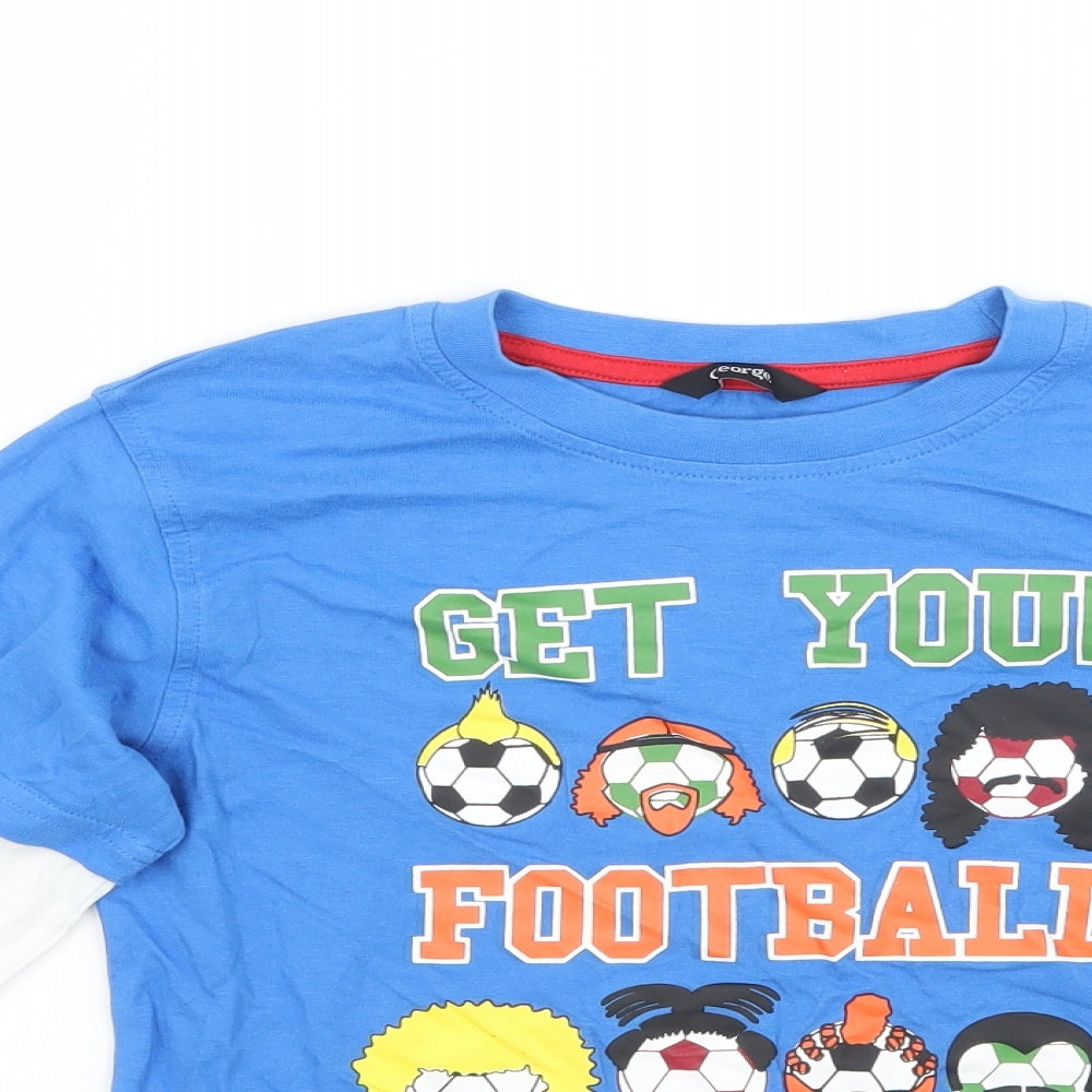 George Boys Blue   Basic T-Shirt Size 6-7 Years