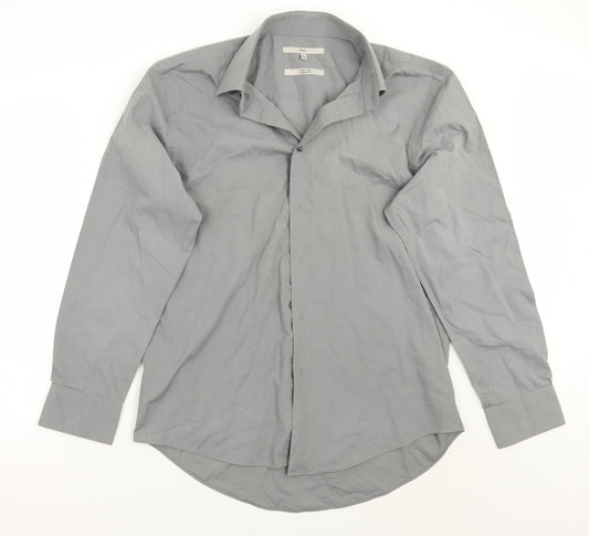 Front view of Next men’s grey button-up, size 16