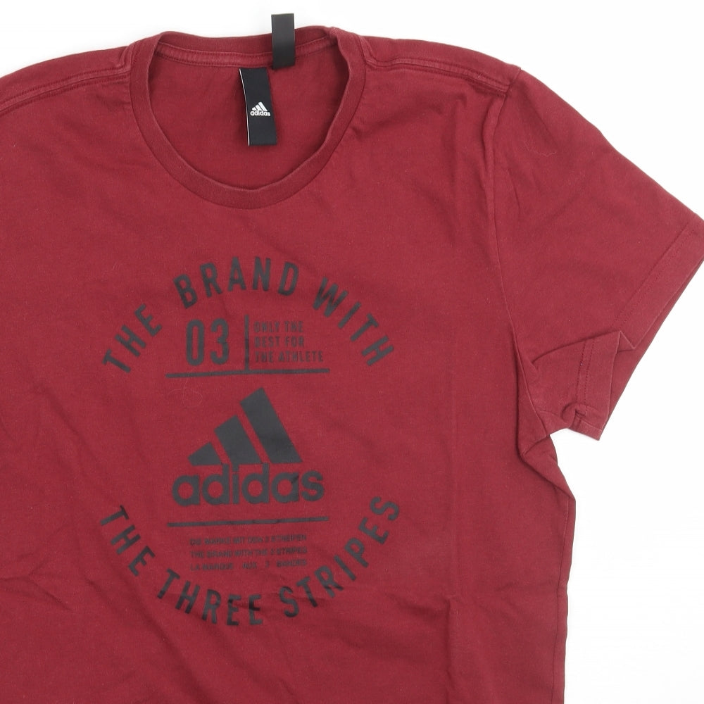 adidas Mens Red    T-Shirt Size M