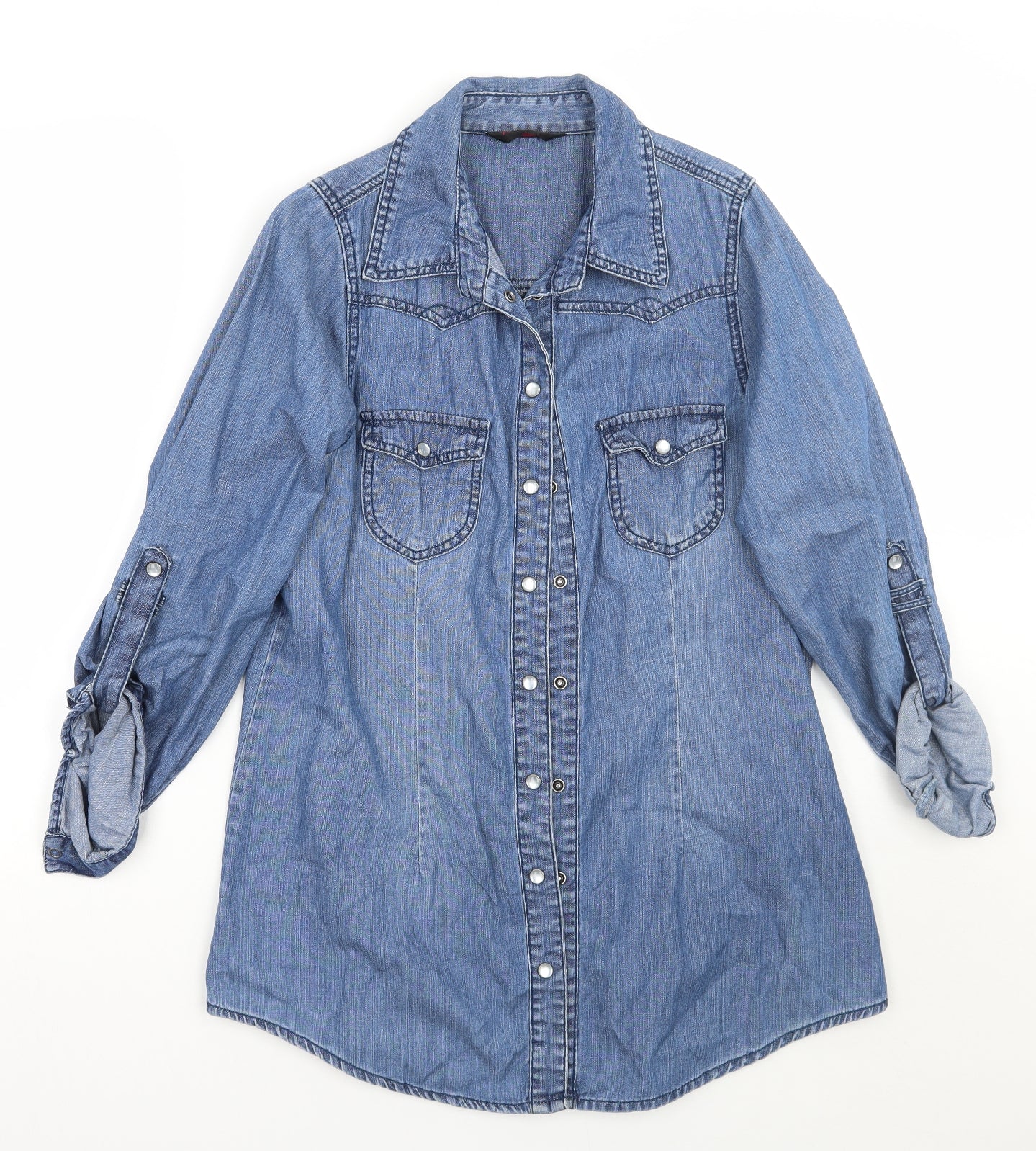 Miss Selfridge Womens Blue   Basic Button-Up Size 12