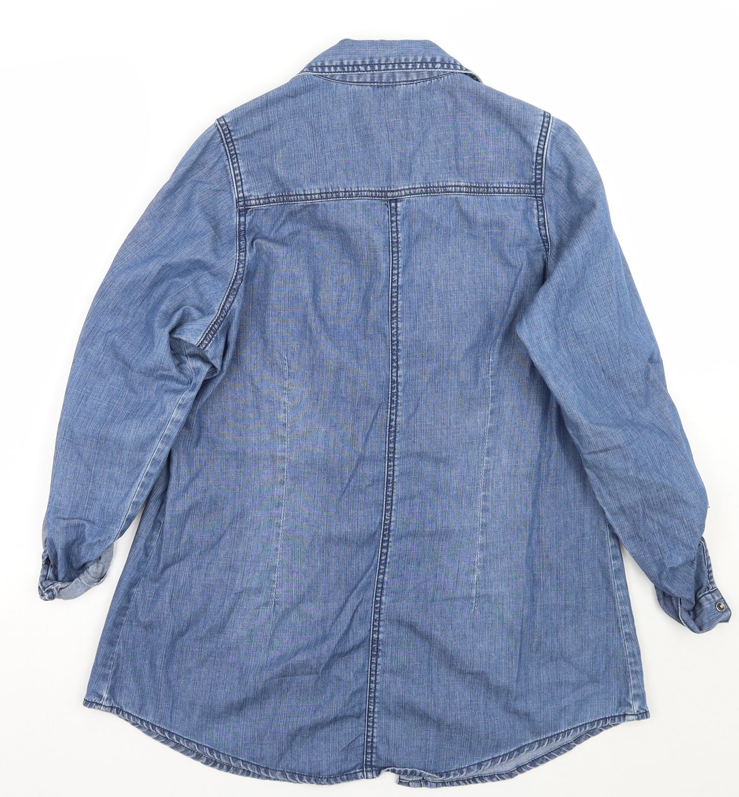 Miss Selfridge Womens Blue   Basic Button-Up Size 12