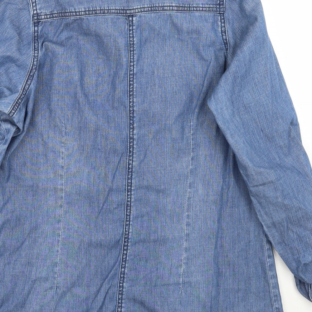 Miss Selfridge Womens Blue   Basic Button-Up Size 12